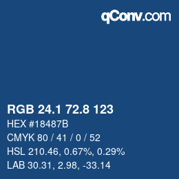 Color code: RGB 24.1 72.8 123 | qconv.com