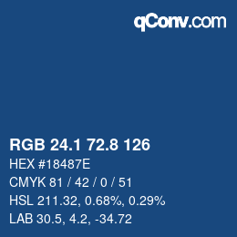 Color code: RGB 24.1 72.8 126 | qconv.com