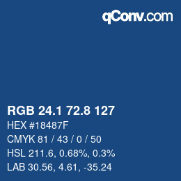 Color code: RGB 24.1 72.8 127 | qconv.com