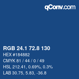 カラーコード: RGB 24.1 72.8 130 | qconv.com