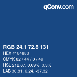 Color code: RGB 24.1 72.8 131 | qconv.com