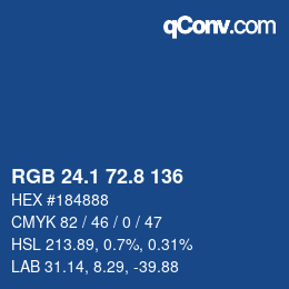 Color code: RGB 24.1 72.8 136 | qconv.com