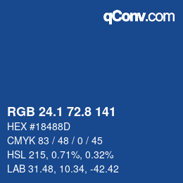 Color code: RGB 24.1 72.8 141 | qconv.com