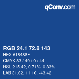 Color code: RGB 24.1 72.8 143 | qconv.com