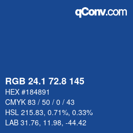 カラーコード: RGB 24.1 72.8 145 | qconv.com