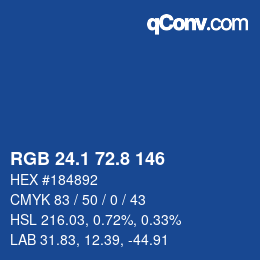 Color code: RGB 24.1 72.8 146 | qconv.com