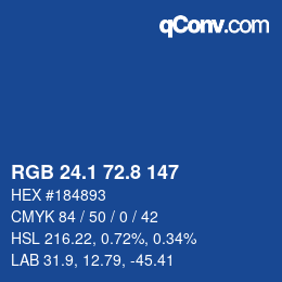カラーコード: RGB 24.1 72.8 147 | qconv.com