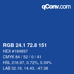 Color code: RGB 24.1 72.8 151 | qconv.com
