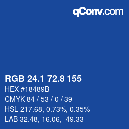 Color code: RGB 24.1 72.8 155 | qconv.com