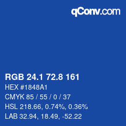 カラーコード: RGB 24.1 72.8 161 | qconv.com