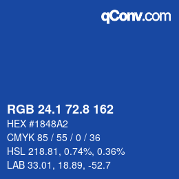 カラーコード: RGB 24.1 72.8 162 | qconv.com