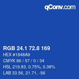 Color code: RGB 24.1 72.8 169 | qconv.com