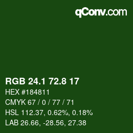 カラーコード: RGB 24.1 72.8 17 | qconv.com