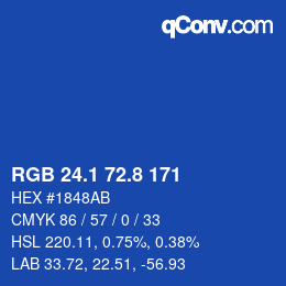 カラーコード: RGB 24.1 72.8 171 | qconv.com
