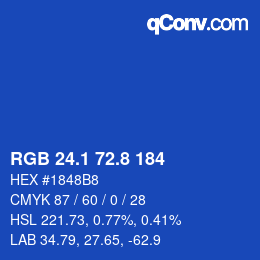 Color code: RGB 24.1 72.8 184 | qconv.com
