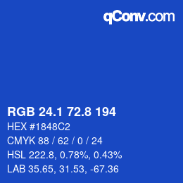 カラーコード: RGB 24.1 72.8 194 | qconv.com