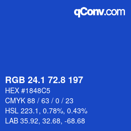 カラーコード: RGB 24.1 72.8 197 | qconv.com