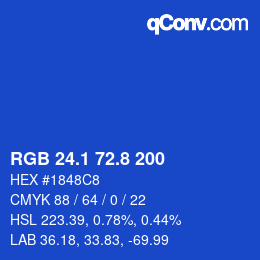 カラーコード: RGB 24.1 72.8 200 | qconv.com