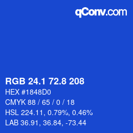カラーコード: RGB 24.1 72.8 208 | qconv.com