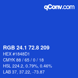 カラーコード: RGB 24.1 72.8 209 | qconv.com