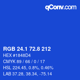 カラーコード: RGB 24.1 72.8 212 | qconv.com