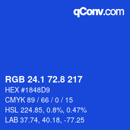 カラーコード: RGB 24.1 72.8 217 | qconv.com
