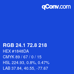 カラーコード: RGB 24.1 72.8 218 | qconv.com