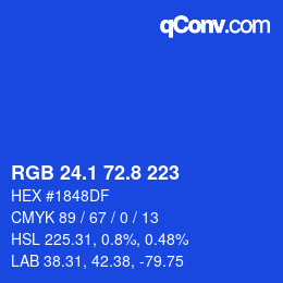カラーコード: RGB 24.1 72.8 223 | qconv.com