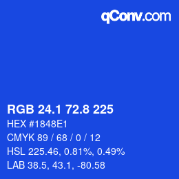 カラーコード: RGB 24.1 72.8 225 | qconv.com