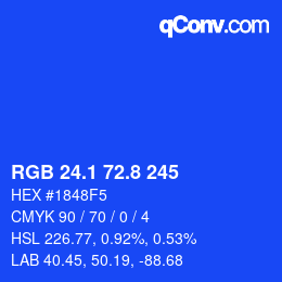カラーコード: RGB 24.1 72.8 245 | qconv.com