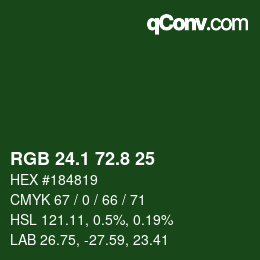 Color code: RGB 24.1 72.8 25 | qconv.com