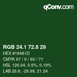 Color code: RGB 24.1 72.8 29 | qconv.com