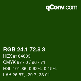 カラーコード: RGB 24.1 72.8 3 | qconv.com