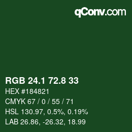 カラーコード: RGB 24.1 72.8 33 | qconv.com