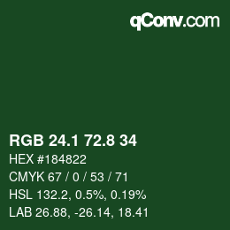 Color code: RGB 24.1 72.8 34 | qconv.com