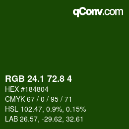 カラーコード: RGB 24.1 72.8 4 | qconv.com