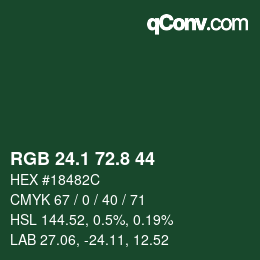 Color code: RGB 24.1 72.8 44 | qconv.com