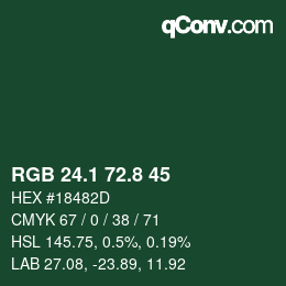 カラーコード: RGB 24.1 72.8 45 | qconv.com