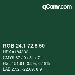 カラーコード: RGB 24.1 72.8 50 | qconv.com