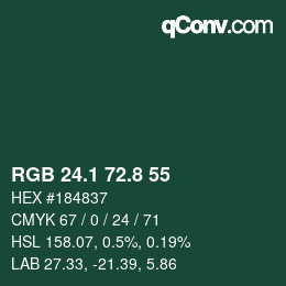 Color code: RGB 24.1 72.8 55 | qconv.com