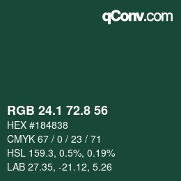 カラーコード: RGB 24.1 72.8 56 | qconv.com