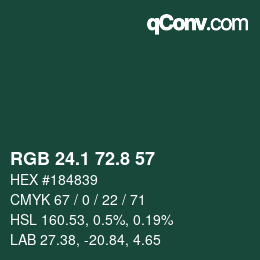 カラーコード: RGB 24.1 72.8 57 | qconv.com