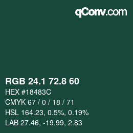 カラーコード: RGB 24.1 72.8 60 | qconv.com