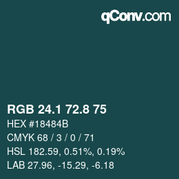 Color code: RGB 24.1 72.8 75 | qconv.com