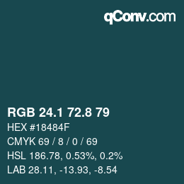 Color code: RGB 24.1 72.8 79 | qconv.com