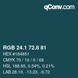 カラーコード: RGB 24.1 72.8 81 | qconv.com