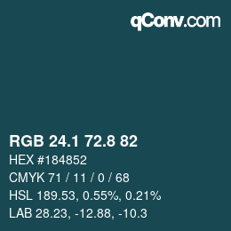 Color code: RGB 24.1 72.8 82 | qconv.com