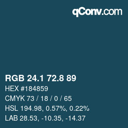 Color code: RGB 24.1 72.8 89 | qconv.com