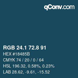 カラーコード: RGB 24.1 72.8 91 | qconv.com