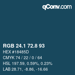 Color code: RGB 24.1 72.8 93 | qconv.com
